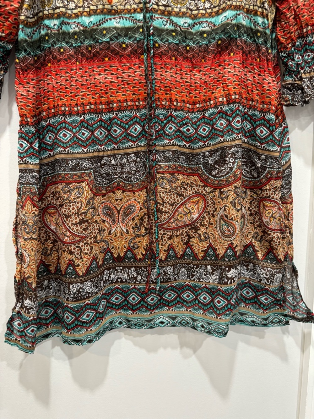 Vntage Boho Printed V-Neck Tunic - Picture 4 of 7